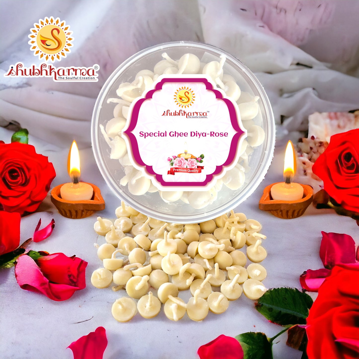 Special Ghee Diya Natural Rose Fragrance