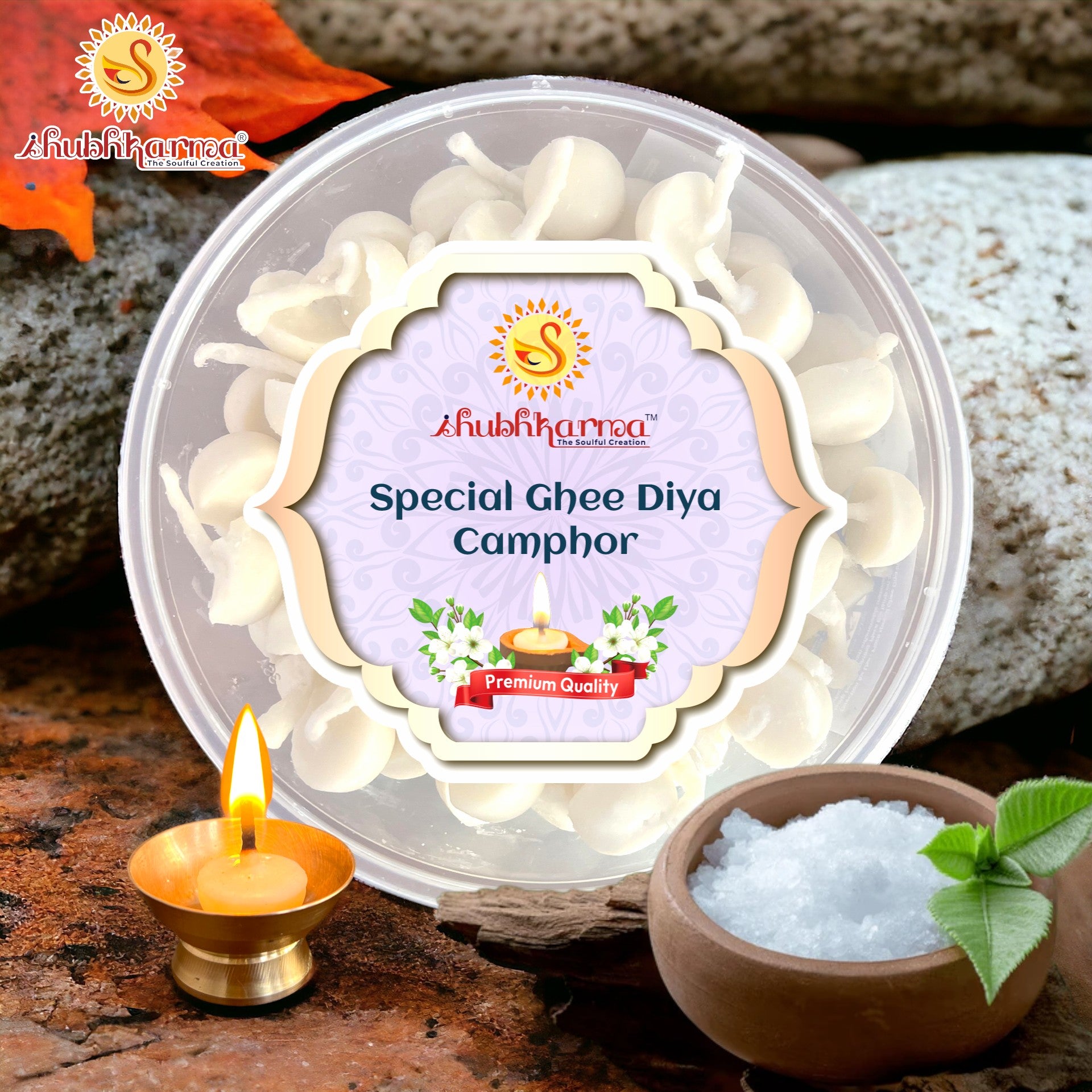 Special Ghee Diya Camphor